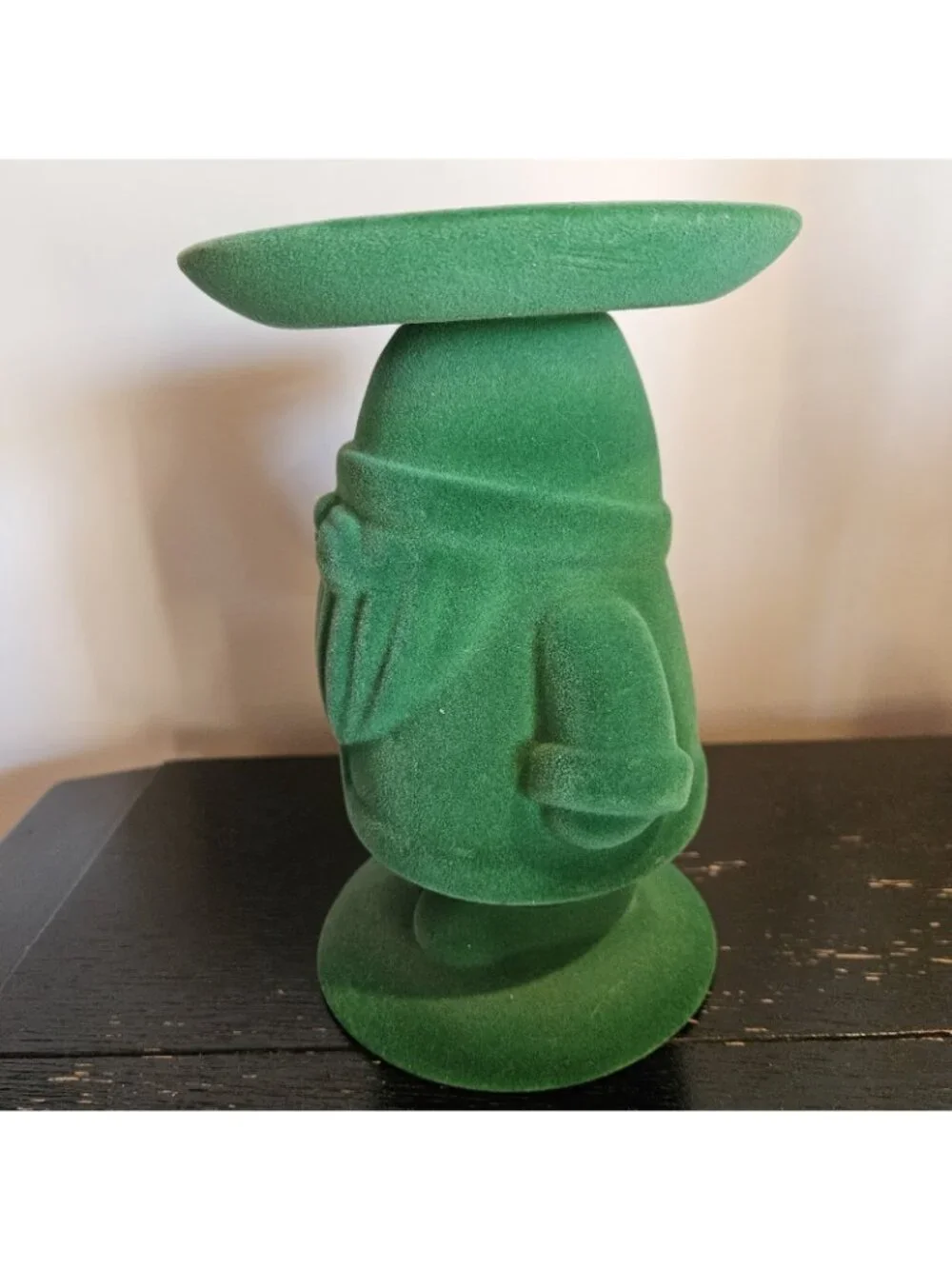 Bath and Body Works Green Gnome Felt Christmas Pillar Candle Holder Stand